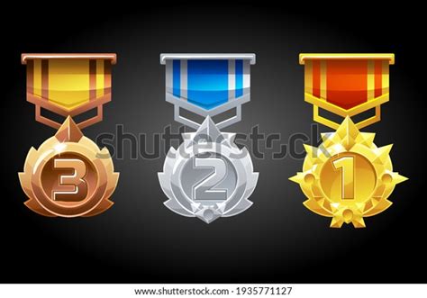 Ranked Medals Silver Bronze Gold Game 库存矢量图（免版税）1935771127 Shutterstock