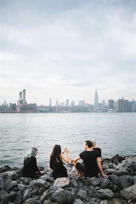 Group Of Friends Hanging Out And Having Fun In New York By Stocksy