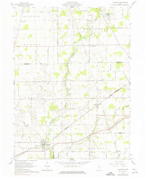 Classic Usgs Caledonia Ohio 75x75 Topo Map Mytopo Map Store