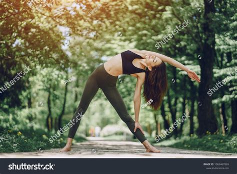 Beautiful And Slender Girl Doing Yoga In Nature Ad Ad Slenderbeautifulgirlnature