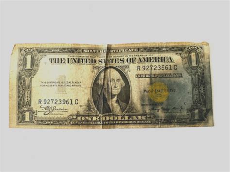 Reduced Series 1935a 1 One Dollar Silver Certificate North Africa Yellow Seal Ebay