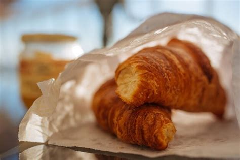 Premium Photo Close Up Of Croissants On Table