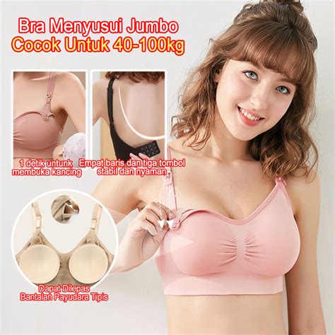 Jual Bra Menyusui Tanpa Kawat Katun Murni BH Jumbo Murah Nursing Bra