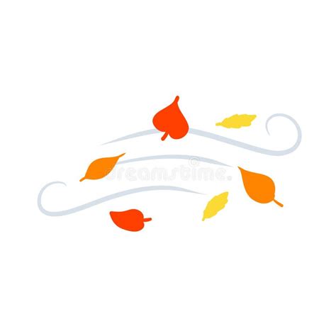 Autumn Wind Stream Of Air With Leaves Stock Illustration