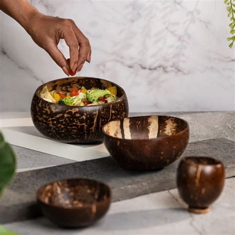 pYckd | Set of 4 Coconut Shell Bowls