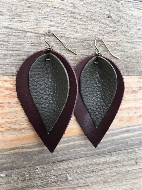 Pin On Faux Leather Earrings