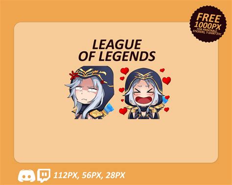 Ashe Lol Emotes Ashe Emotes League Of Legends Emotes Twitch Emotes