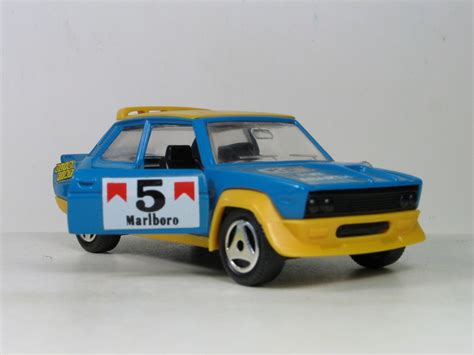 Fiat Abarth Rally A Azzurro E Giallo N BOX MATTEL HOT WHEELS