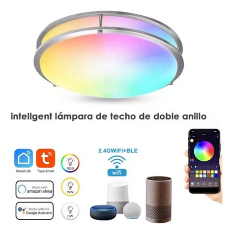 Lámpara De Techo Wifi Inteligente Plafón Led Rgb Tuya Meses sin interés