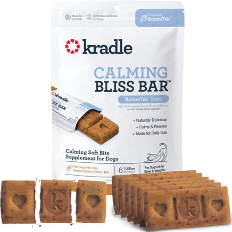 Kradle Bliss Bar Dog Calming Chews Soft Bake 6 Pack