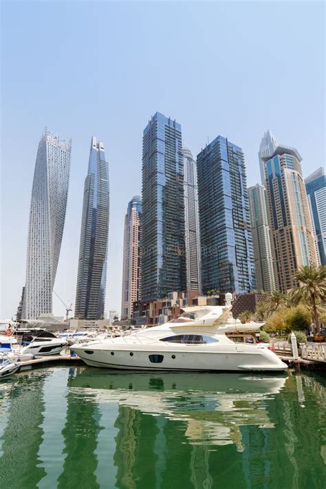 Dubai Marina Skyline Yacht Harbor Architecture Travel Portrait Format