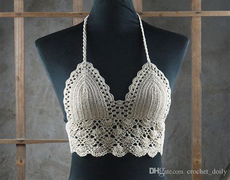 Handmade Crocheted Classic Crop Top Crochet Bikini Swimwear Sexy Bra