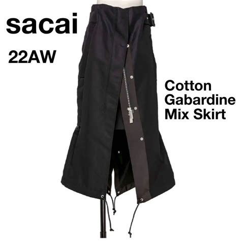 Sacai Cotton Gabardine Mix Skirt 人気商品の Swimmainjp