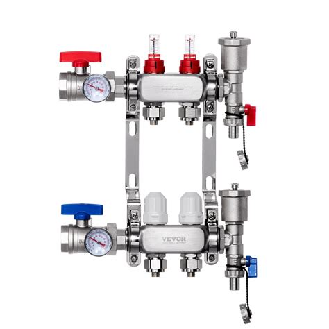 Vevor 2 Branch Radiant Heat Manifold 12 Pex Tubing Floor Heating