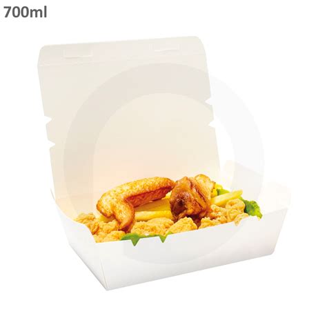 700ml White Paper Lunch Box 200ctn Ksa