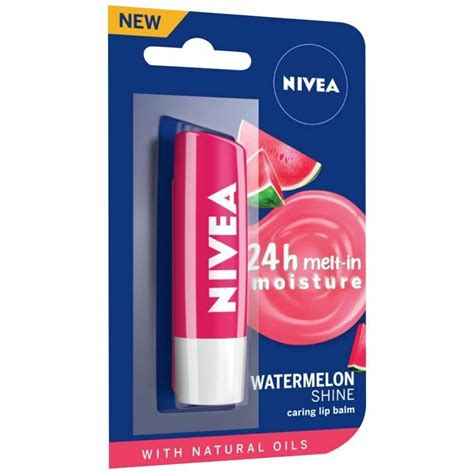 Nivea Watermelon Shine Lip Balm 24h Moisture With Natural Oil 4 8g