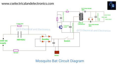 How Mosquito Bat Works, Components Used In Bat, Circuit Diagram