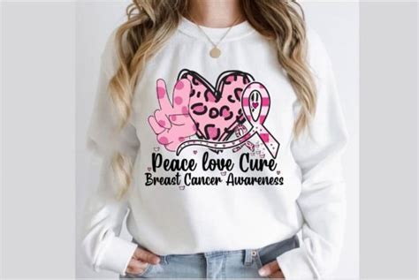 Peace Love Cure Breast Cancer Awareness Graphic By Creative Design