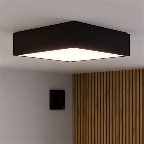 Revive Square Led Bathroom Ceiling Light Matt Black