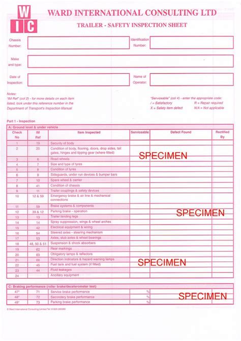 Trailer Inspection Pad Ward International Consulting Ltd