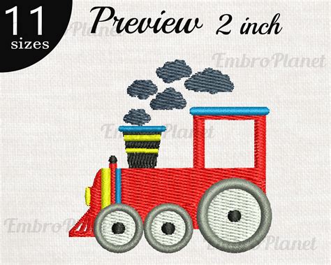 Train Design For Embroidery Machine Digital Graphic Filled Stitch File Instant Download