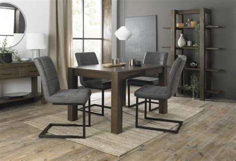 Bentley Designs Turin Dark Oak 4 6 Seater Table And 4 Lewis Distressed