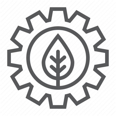 Cog Gear Green Leaf Plant Technology Wheel Icon