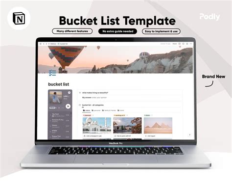 Notion Bucket List Template Aesthetic Modern Design Etsy Canada