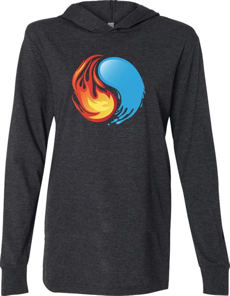 Yin Yang Fire And Water Yoga Lightweight Hoodie Yin Yang Fire And