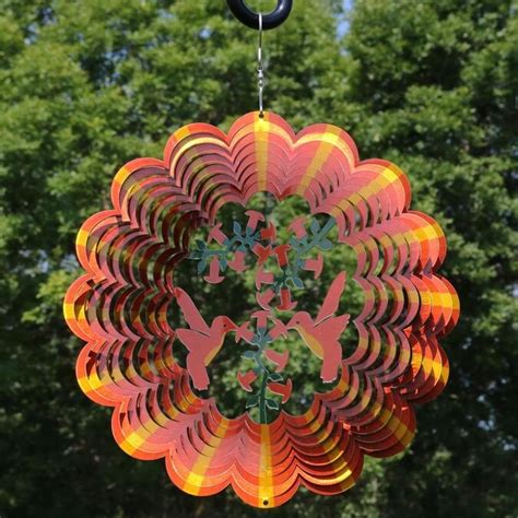 Sunnydaze Decor Orange Steel Nature Wind Spinner In The Wind Spinners