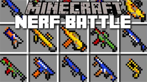 Minecraft Nerf Gun War Mod Nerf Battle With The Villagers Minecraft