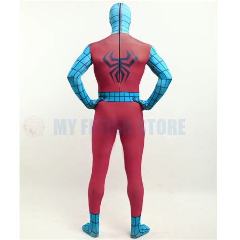 Full Body Blue And Red Spider Man Lycra Spandex Bodysuit Cosplay Zentai