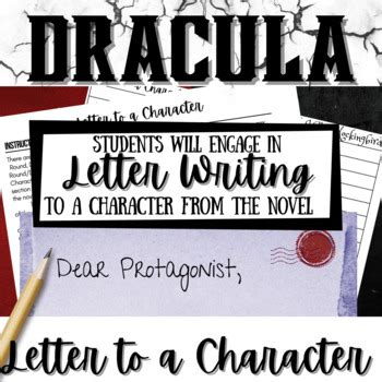 DRACULA BRAM STOKER Novel Study Unit Activity Letter To A Character