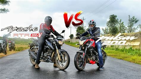 2017 Pulsar NS200 Vs Apache RTR200 Drag Race And Exhaust Note