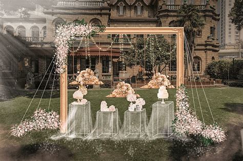 Effect Drawing Of Pink European Outdoor Lawn Wedding Dessert Area