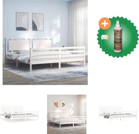 Vidaxl Massief Grenen Bedframe Wit X X Cm