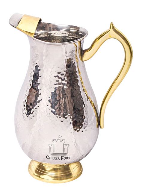 Buy Copper Fort Stainless Steel Royal Hammered Design Jug Pitcher