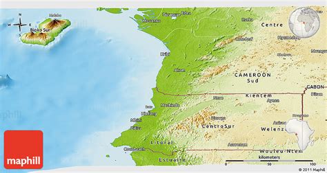 Physical Panoramic Map of Equatorial Guinea