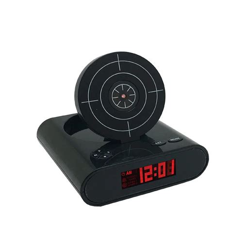 Gun Shooting Target Alarm Clock Infrared Laser Projector Desk Led