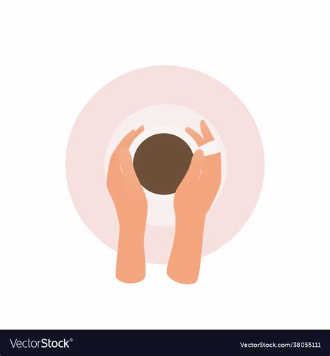 Female Hands Holding Cups Coffee Royalty Free Vector Image