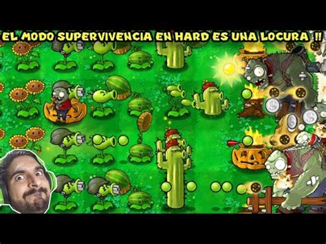 EL MODO SUPERVIVENCIA EN HARD ES UNA LOCURA Plants VS Zombies Con