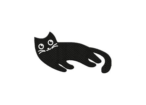 Black Doodle Cat Nap Embroidery Design – Daily Embroidery