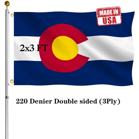 Amazon Hypoth Double Sided Colorado Sates Flag 2x3 FT Outdoor UV