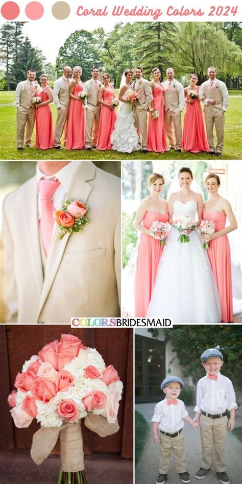 Top 8 Coral Wedding Color Palettes For 2024 Coral Wedding Colors Coral Bridesmaid Dresses