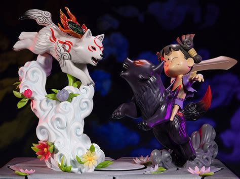 Okamiden Chibiterasu Vs Dark Chibiterasu Possessed Kuni Statue