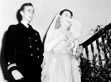 The wedding of George H.W. Bush and Barbara Pierce, in Rye, New York ...