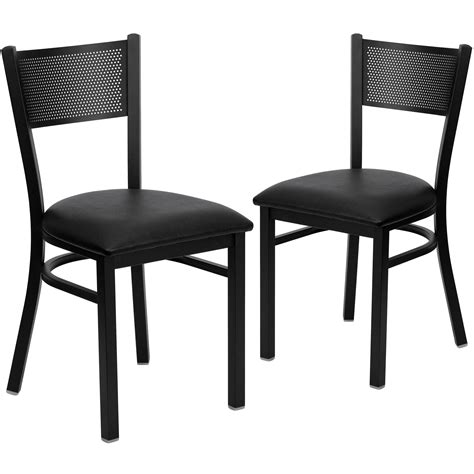 Flash Furniture Pk Hercules Series Black Grid Back Metal Restaurant