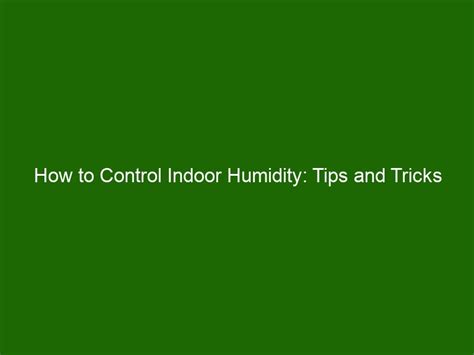 How To Control Indoor Humidity Tips And Tricks To Keep Your Home