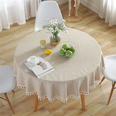 Cm Nappe Ronde Nappes Coton Et Lin Nappe En Serg Simple Style