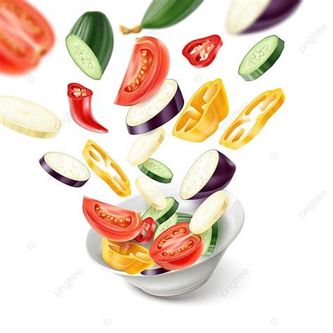 Salad Vegetables Lettuce Vector Hd Images Realistic Vegetables Flying